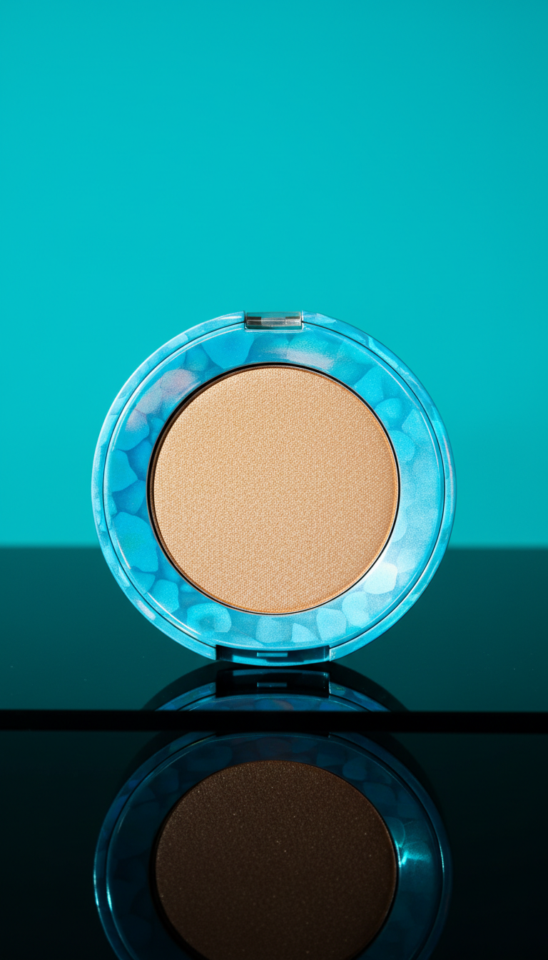 Aquatic Blue Holographic Highlighter Compact